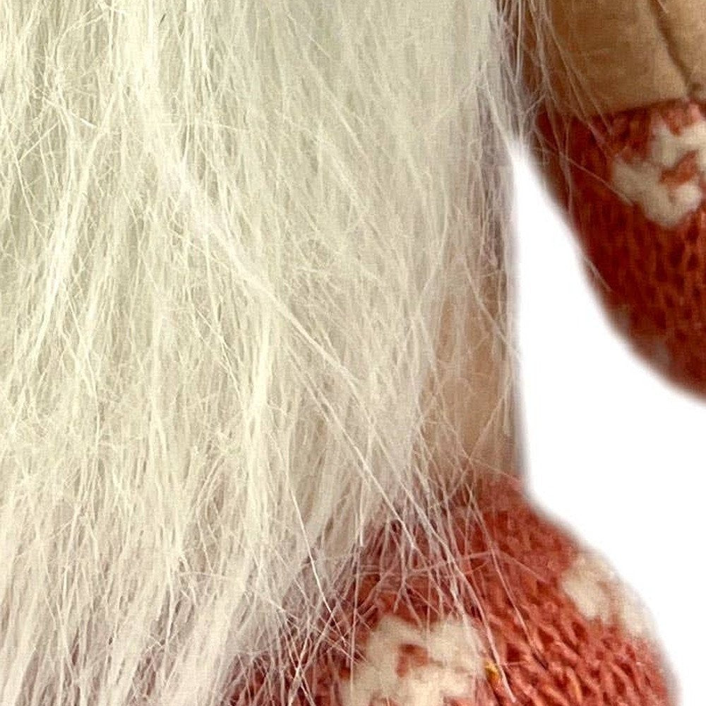 8" Pink White And Cream Fabric Christmas Santa and Mrs. Claus Standing Gnome