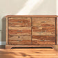 60" Brown Solid Wood Live Edge Six Drawer Double Dresser