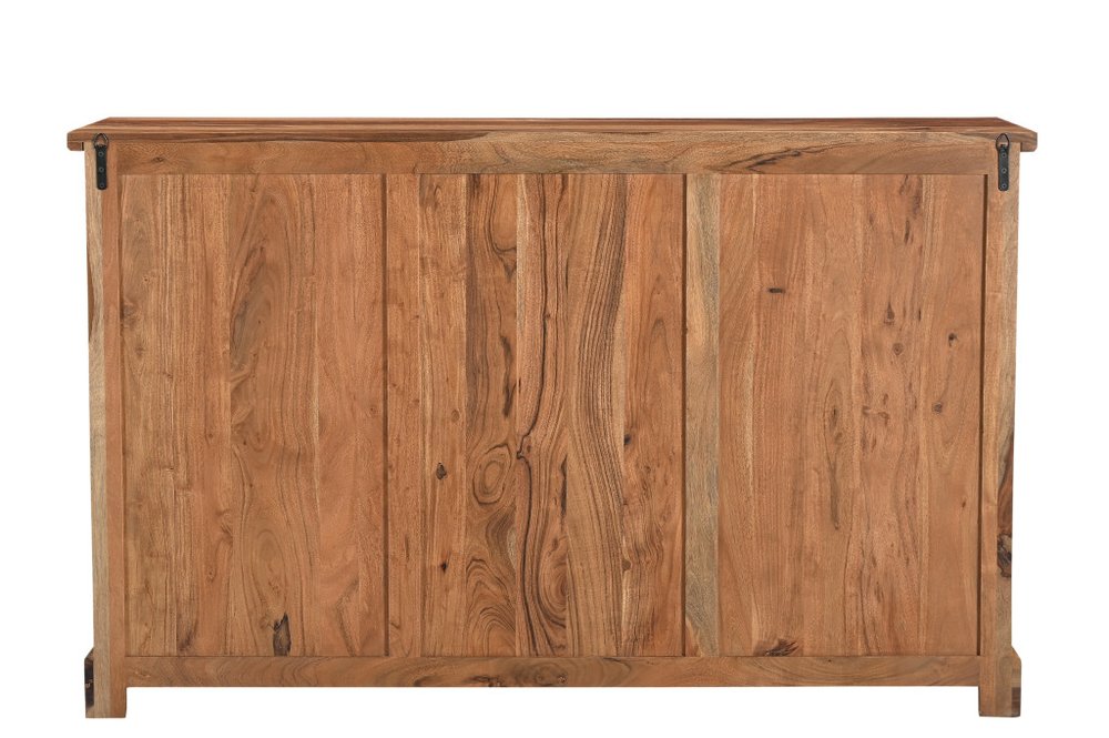 60" Brown Solid Wood Six Drawer Double Dresser