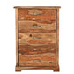 51" Brown Solid Wood Live Edge Five Drawer Standard Chest