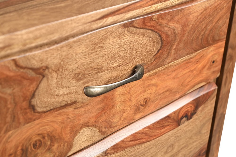 36" Dark Brown Solid Wood Five Drawer Chest