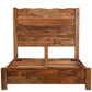 Brown Live Edge Solid Wood Queen Bed Frame