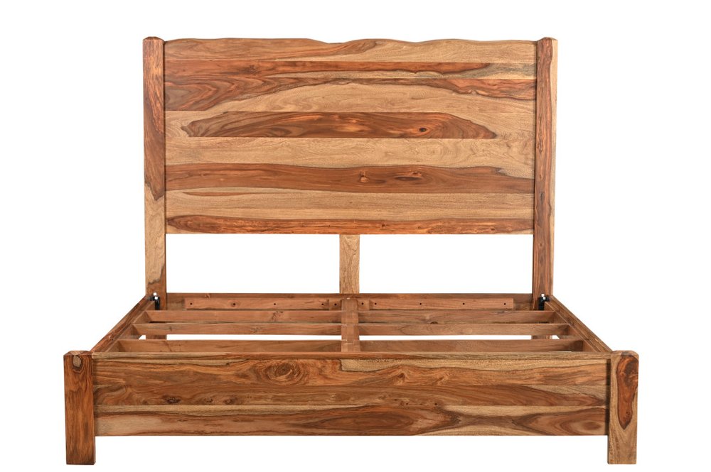 Brown Live Edge Solid Wood King Bed Frame