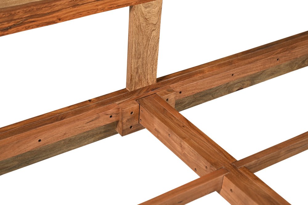 Brown Live Edge Solid Wood King Bed Frame
