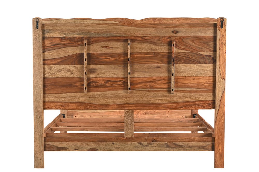 Brown Live Edge Solid Wood King Bed Frame