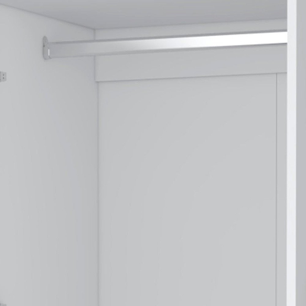 71" White Two Door Three Drawer Combo Dresser