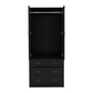 71" Black Two Door Three Drawer Combo Dresser