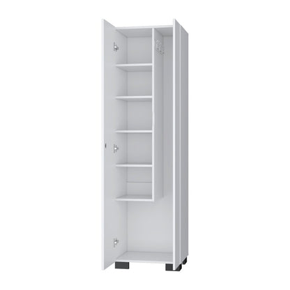 20" White and Black Wood Accent Cabinet With Two Doors