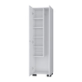 20" White and Black Wood Accent Cabinet With Two Doors