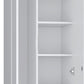 20" White and Black Wood Accent Cabinet With Two Doors