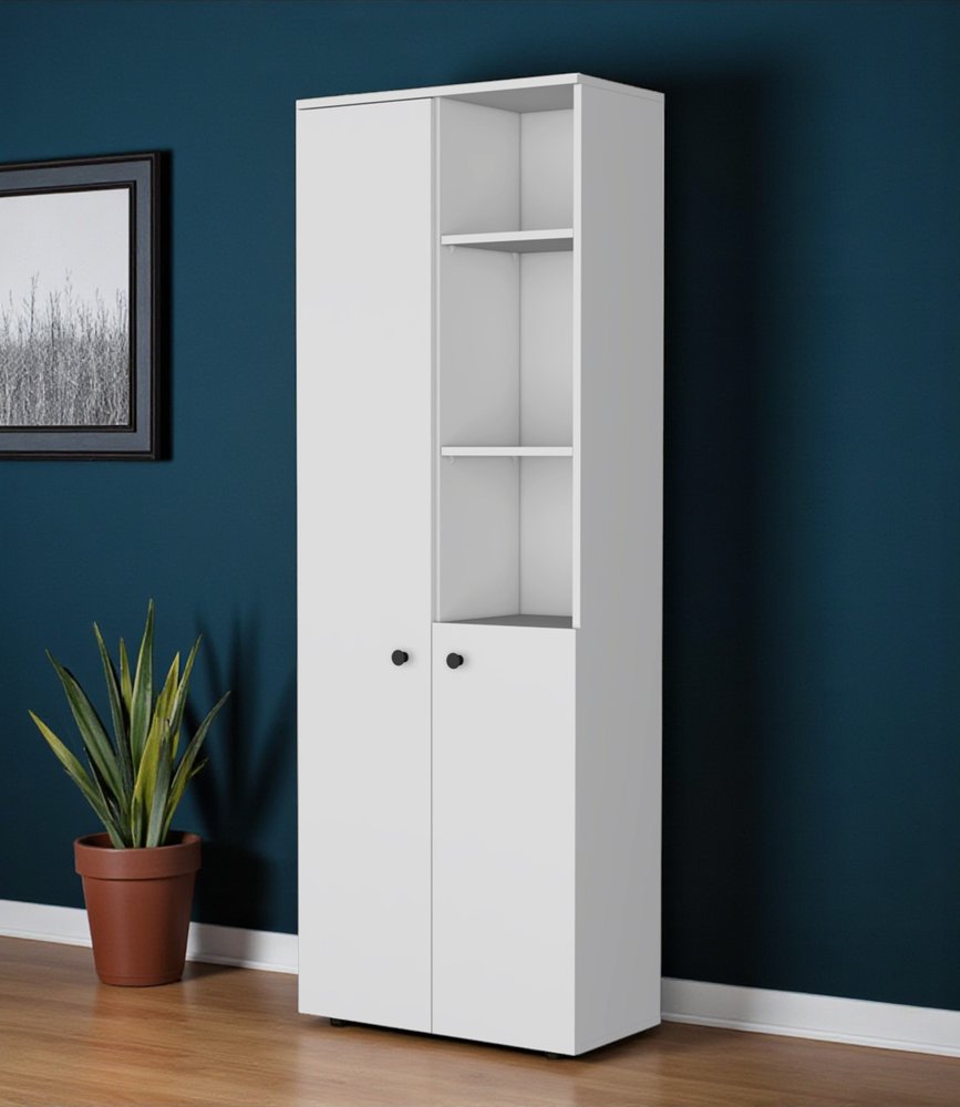 67" White Wood Two Door Pantry Or Storage Closet