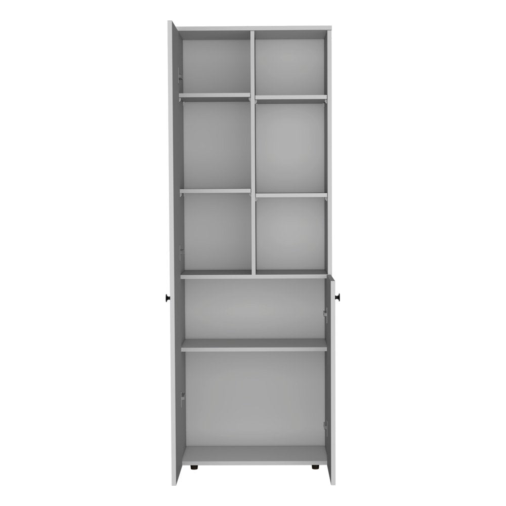 67" White Wood Two Door Pantry Or Storage Closet