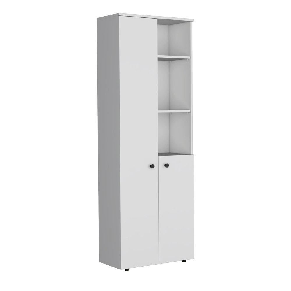 67" White Wood Two Door Pantry Or Storage Closet