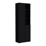 67" Black Wood Two Door Pantry Or Storage Closet