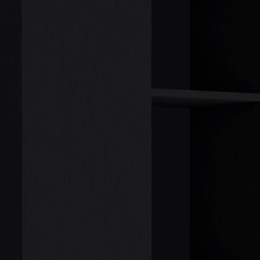67" Black Wood Two Door Pantry Or Storage Closet