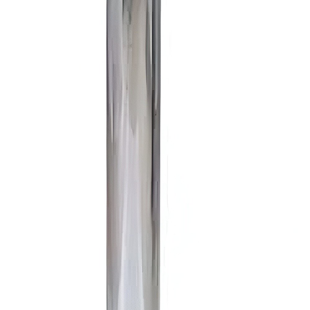 24" White and Silver Rounded Wood and Iron Bar Table