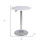 24" White and Silver Rounded Wood and Iron Bar Table
