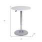 24" White and Silver Rounded Wood and Iron Bar Table