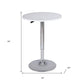 24" White and Silver Rounded Wood and Iron Bar Table