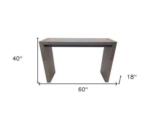 60" Gray Rectangular Wood Bar Height Bar Table