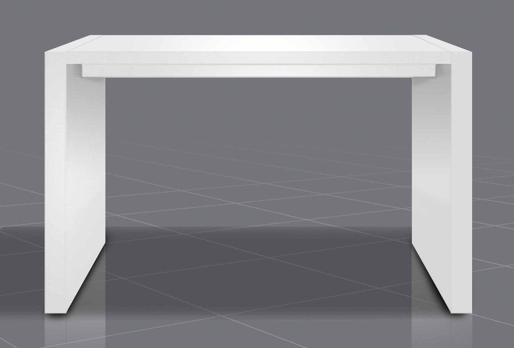 60" White Wood Rectangular Bar Table