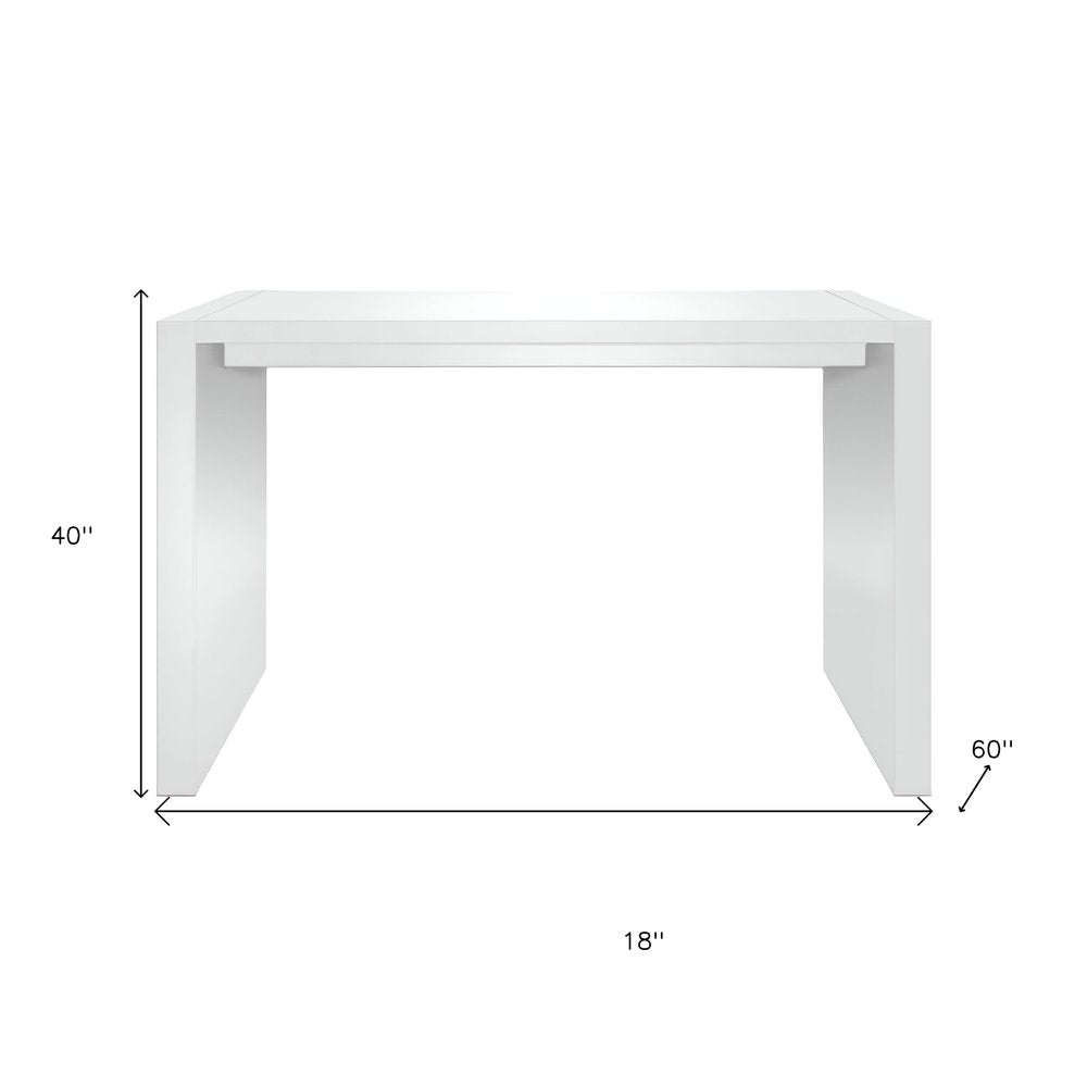 60" White Wood Rectangular Bar Table