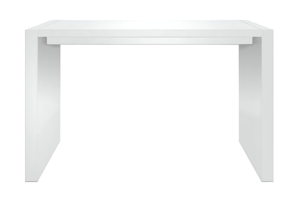 60" White Wood Rectangular Bar Table