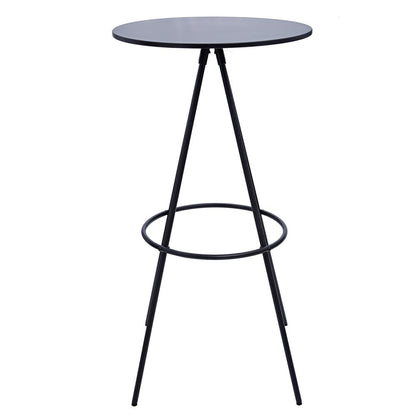 31" Black Rounded Wood and Iron Bar Table