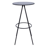 31" Black Rounded Wood and Iron Bar Table