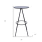 31" Black Rounded Wood and Iron Bar Table