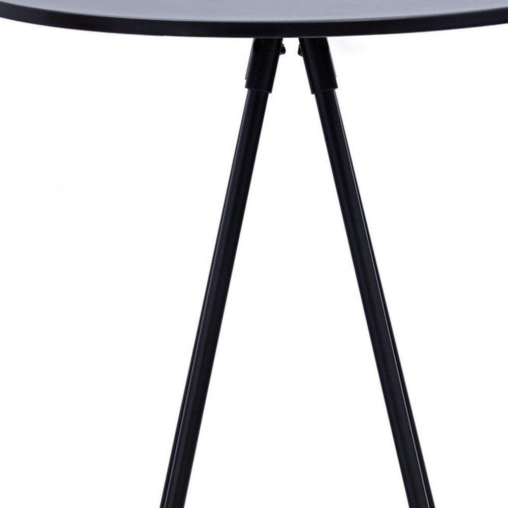 31" Black Rounded Wood and Iron Bar Table