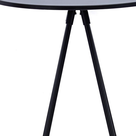 31" Black Rounded Wood and Iron Bar Table
