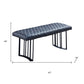 47" Dark Gray and Black Faux Leather Upholstered Dining Bench