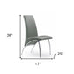 Set of Two Gray and Silver Upholstered Faux Leather Dining Side Chairs