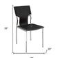 Set of Four Black and Silver Metal and Leather Partially Open Back Dining Side Chairs
