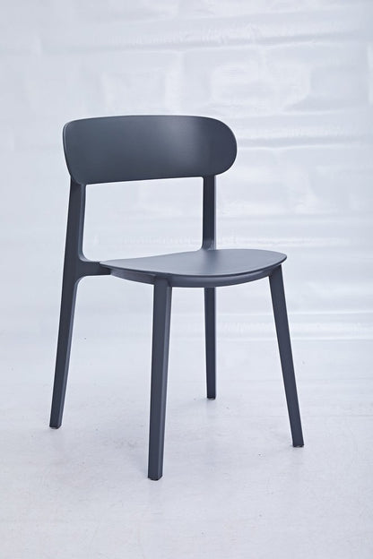 Set of Four Gray Heavy Duty Plastic Dining Side Chairs
