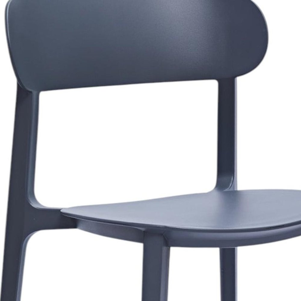 Set of Four Gray Heavy Duty Plastic Dining Side Chairs