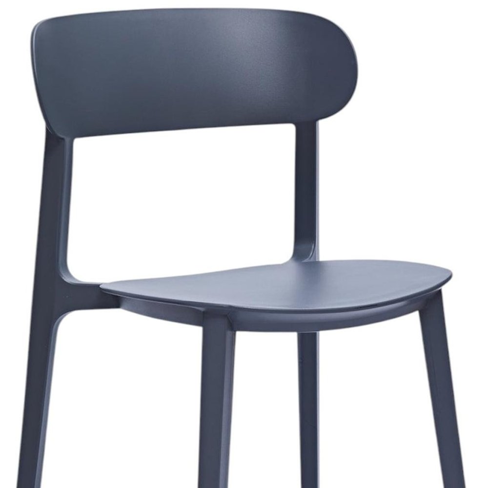 Set of Four Gray Heavy Duty Plastic Dining Side Chairs