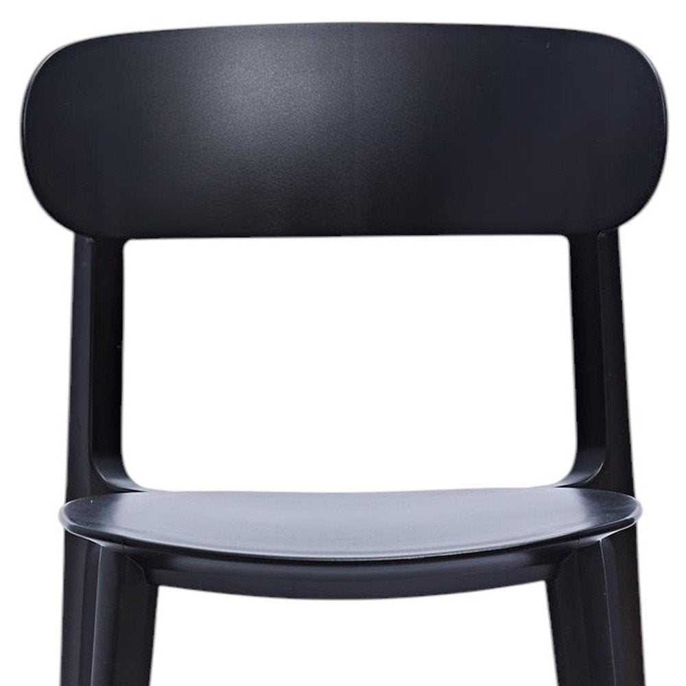 Set of Four Black Heavy Duty Plastic Dining Side Chairs