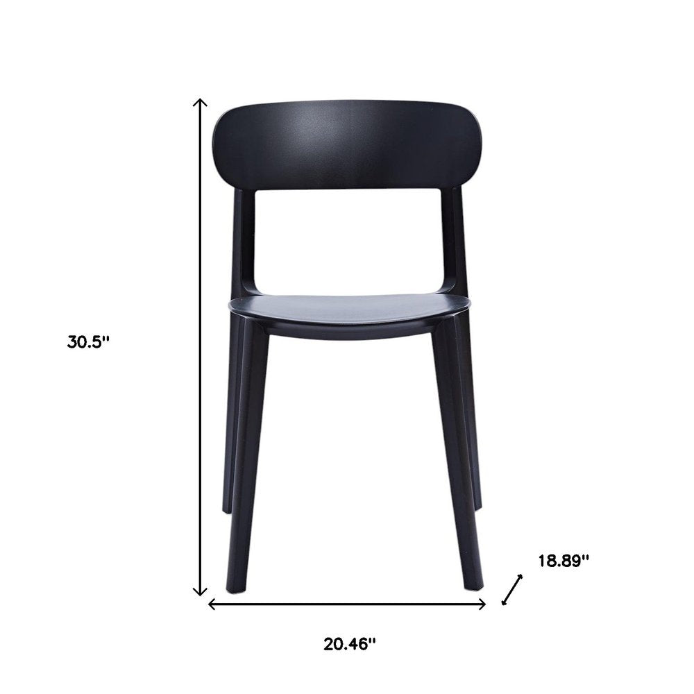 Set of Four Black Heavy Duty Plastic Dining Side Chairs