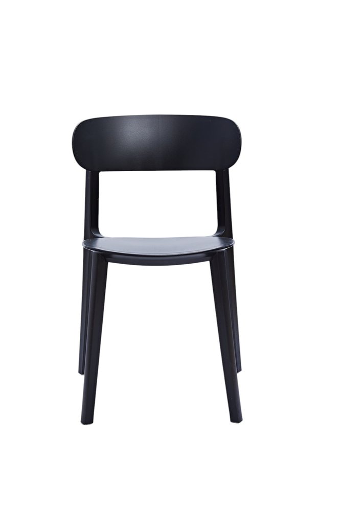Set of Four Black Heavy Duty Plastic Dining Side Chairs
