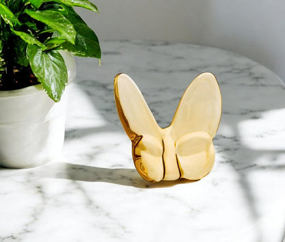 3" Gold Crystal Butterfly Figurine Tabletop Sculpture