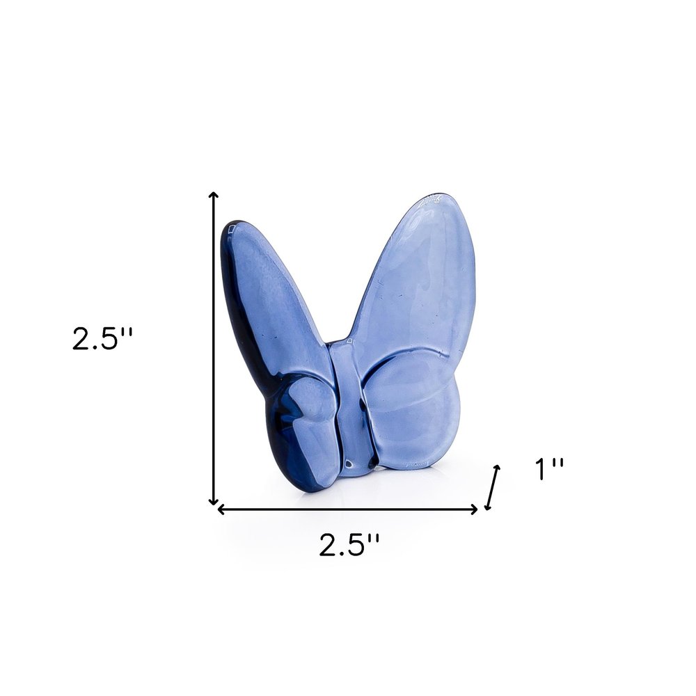 3" Dark Blue Crystal Butterfly Figurine Tabletop Sculpture