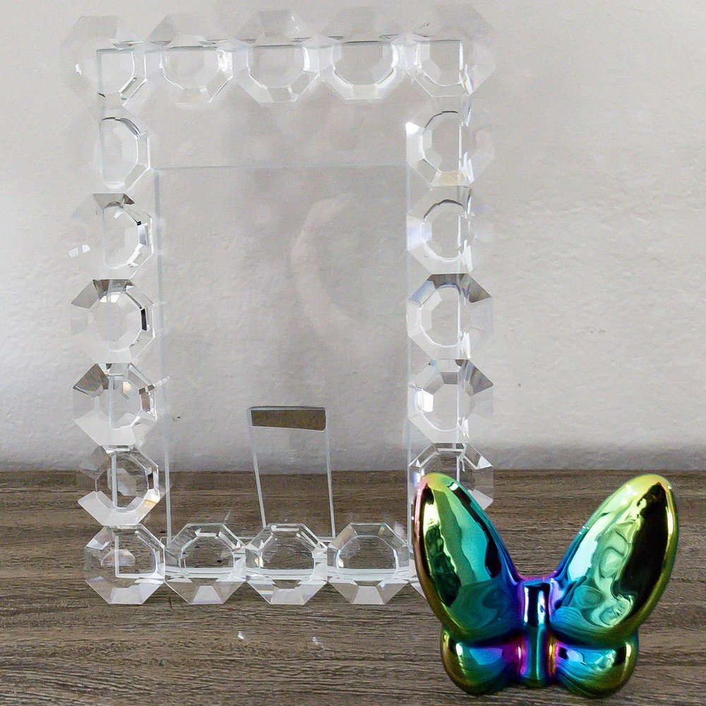 3" Blue and Green Crystal Butterfly Figurine Tabletop Sculpture