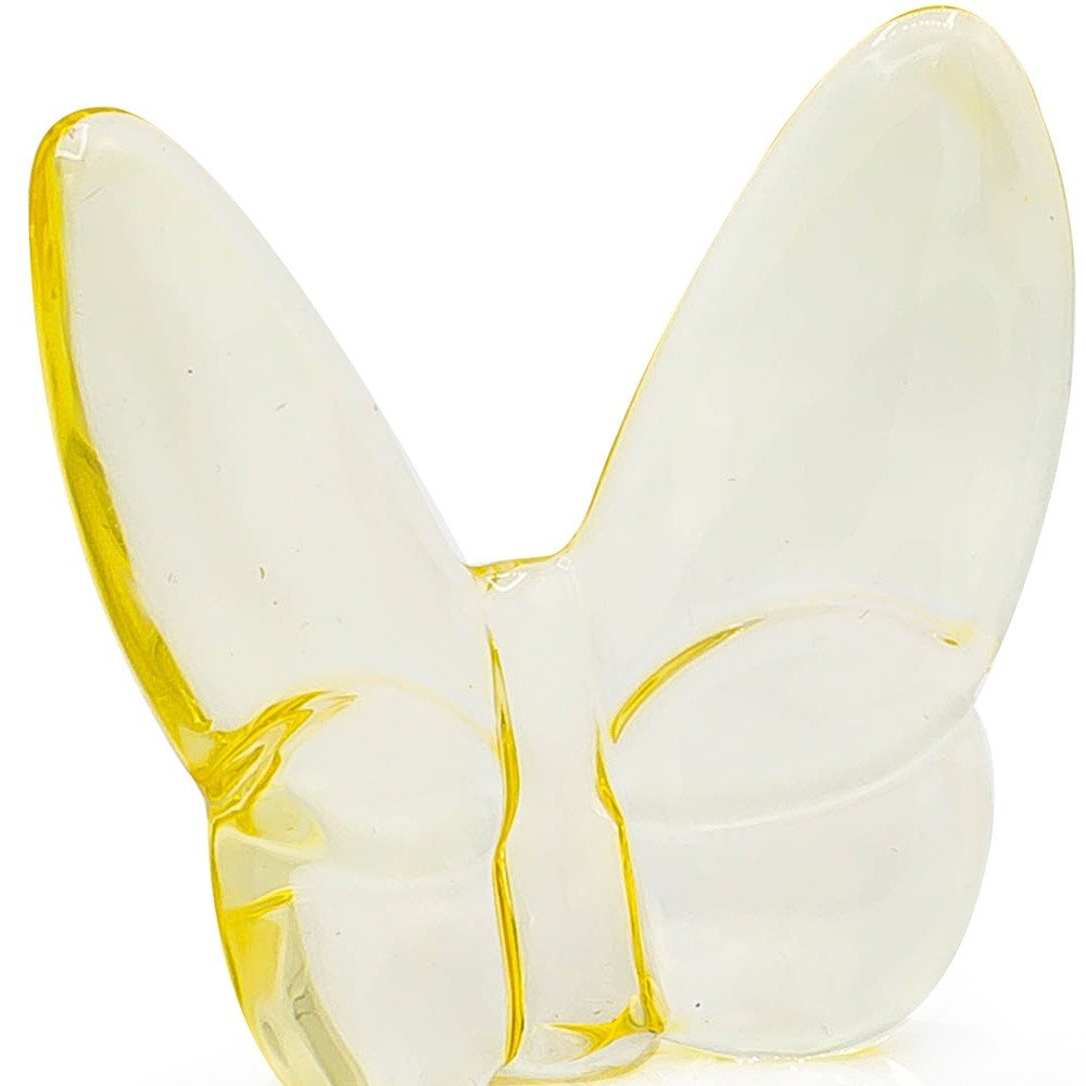 3" Light Yellow Crystal Butterfly Figurine Tabletop Sculpture
