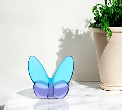 3" Blue and Purple Crystal Butterfly Figurine Tabletop Sculpture