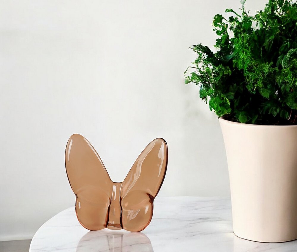 3" Brown Crystal Butterfly Figurine Tabletop Sculpture