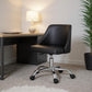 Black and Silver Faux Leather Adjustable Height Swivel Rolling Office Chair
