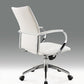 White and Silver Adjustable Height Swivel Rolling Office Chair