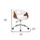 Brown White and Silver Adjustable Height Swivel Rolling Office Chair